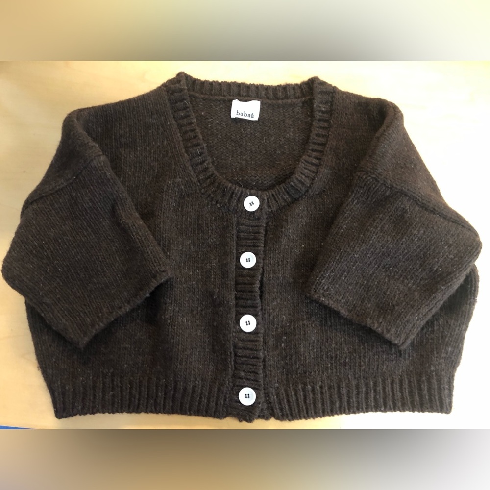 Babaa cropped wool sweater - earth (dark brown) - like new!